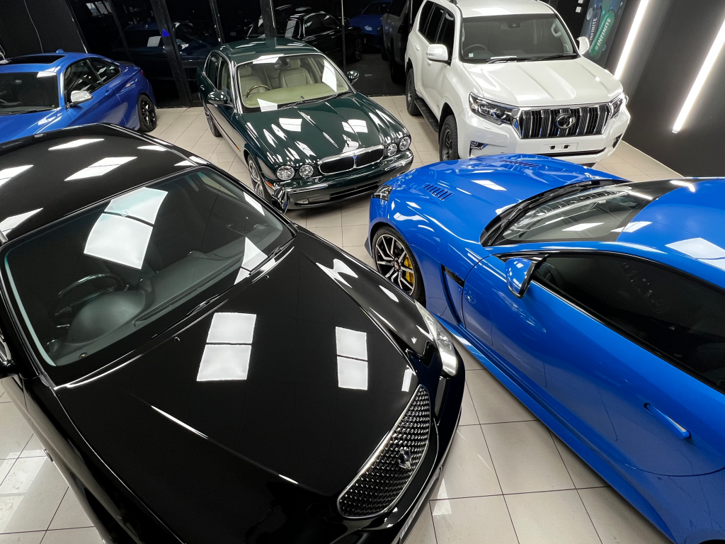 Detailed cars lined up